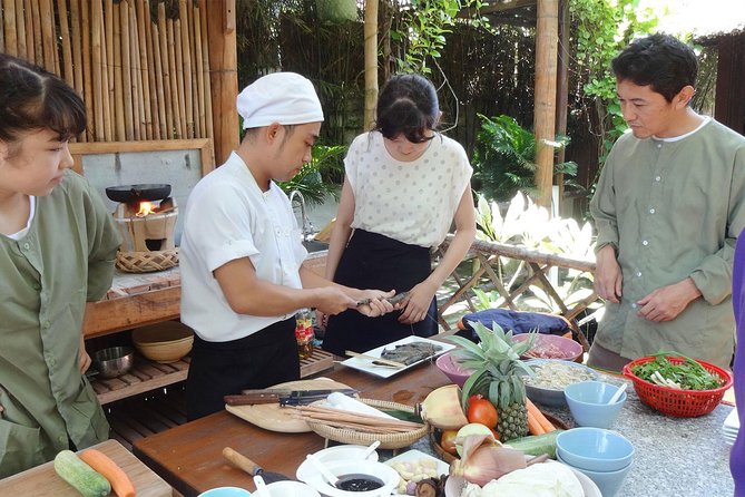 Cooking Class , Local Market , Basket Boat And CRABS FISHING - River cruise to the cooking school and herb garden ingredients
