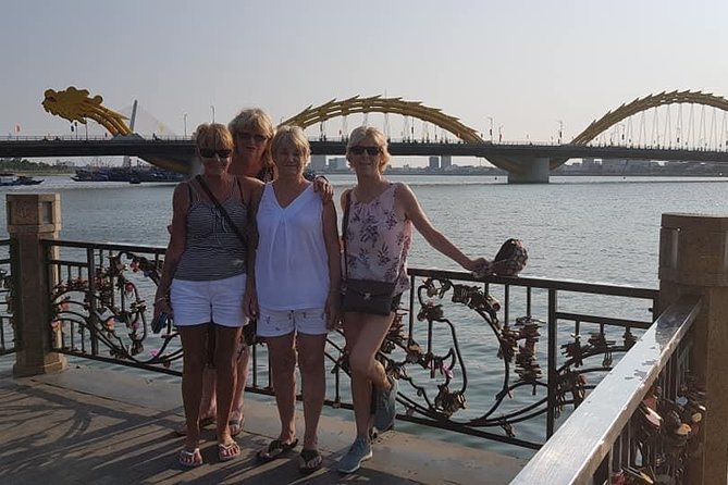 Da Nang city with Marble Mountain - Monkey Mountain-Dragon Bridge - Linh Ung Pagoda and the Lady Buddha: sea-facing terraces and lots of monkeys