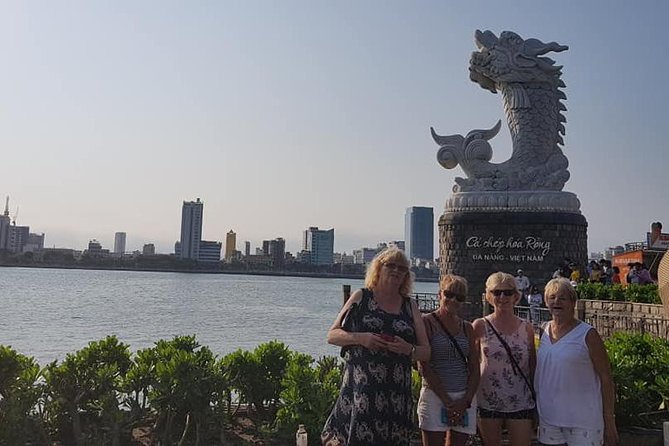 DA NANG NIGHTLIFE Tour with MARBLE MOUNTAIN & LADY BUDDHA STATUE, DRAGON BRIDGE - Vietnamese dinner built into the pacing, not added later