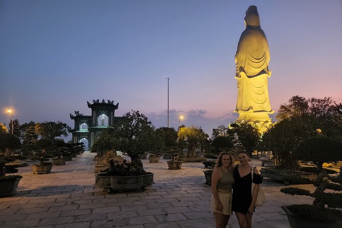 DA NANG NIGHTLIFE Tour with MARBLE MOUNTAIN & LADY BUDDHA STATUE, DRAGON BRIDGE - Marble Mountains: pagodas, caves, and the weight of history