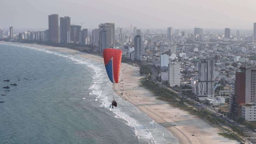 Da Nang Private paragliding experience on Monkey Mountain - GoPro footage you get back fast, plus why night flights are different
