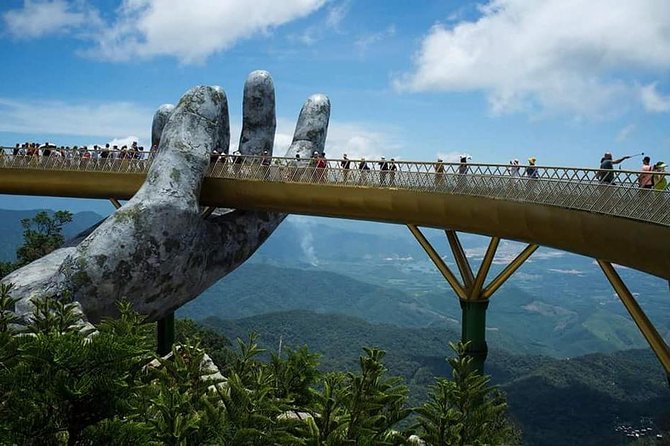 DaNang Fullday Tour-GOLDEN BRIDGE-MARBLE MOUNTAIN-MONKEY MOUNTAIN - One-Day Route: How the schedule stacks the icons