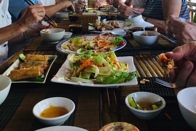 Eco Basket Boat By Bicycle and Vietnamese Set Menu - Trying net fishing with local fishermen