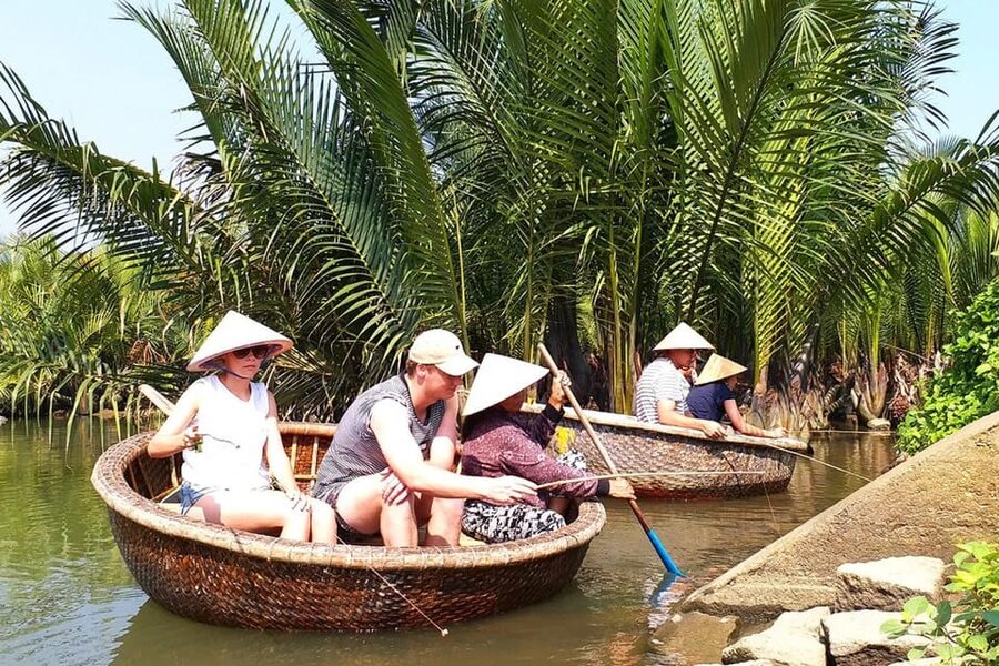 From Hoi An: Bay Mau Coconut Forest Bamboo Basket Boat Ride - Boarding the basket boat: how the ride starts and what you’ll notice first