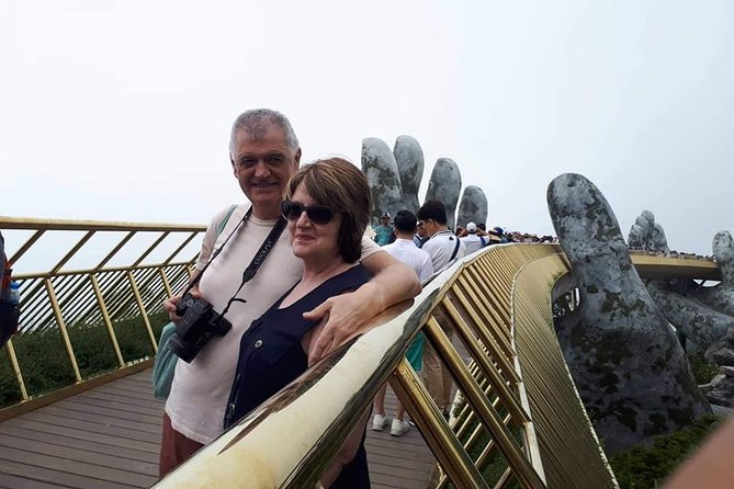 GOLDEN BRIDGE & BA NA HILL via CABLE CAR from DA NANG or HOI AN (Private Tour) - Golden Bridge: the giant hands, 148.6 meters long, and a wood floor you can feel