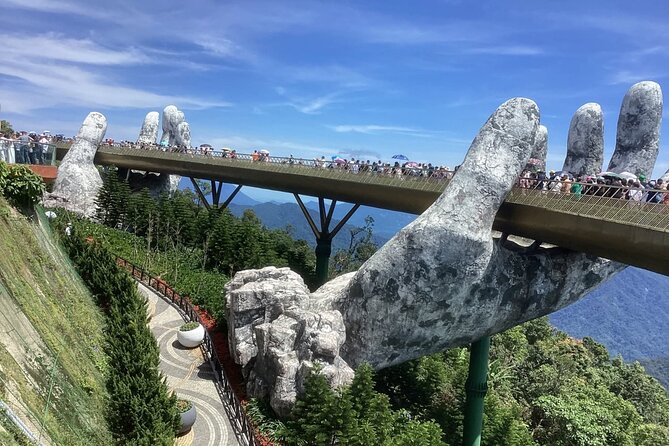 Golden Bridge & Ba Na Hills & Marble Mountain Private Tour - Golden Bridge with giant hands: what to expect on the ground