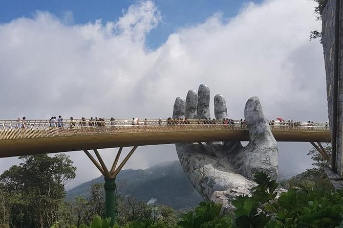 Guided Fullday Tour :Golden Bridge,Dragon Bridge,Marble Mountain,Monkey Mountain - Son Tra Mountain and Linh Ung Pagoda: Meeting the Lady Buddha Statue
