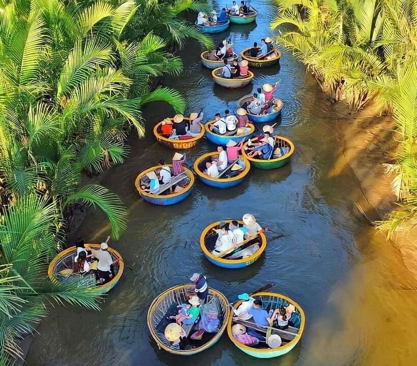 Hoi An: Basket Boat Tour by River Boat and Lantern Release - Bay Mau Coconut Forest: basket boat time plus a cultural pause