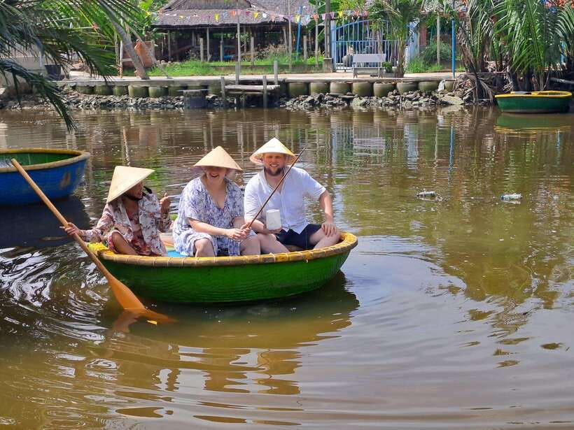 Hoi An City tour -Basket boat ride in the Coconut forest - Basket Boat 101: Life Jackets and Paddle Time