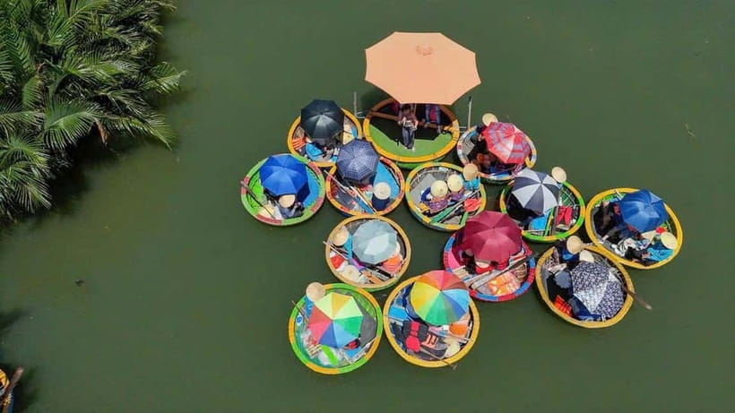 Hoi An: Coconut Basket Boat Ride & Hoi An Memories Live Show - How the One-Hour Basket Boat Experience Usually Works