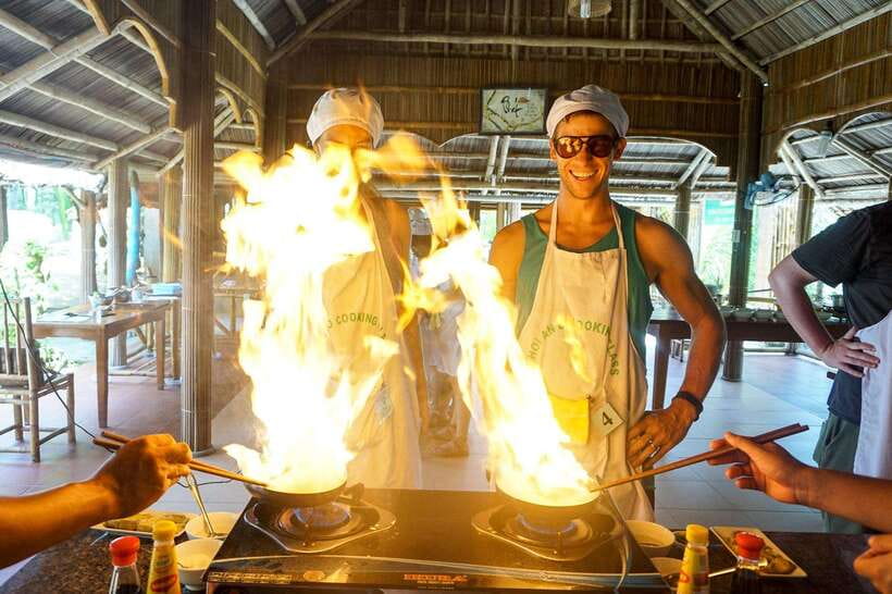 Hoi An: Cooking Class + basket boat (free transfer in Hoian) - What You’ll Cook: Spring Roll, Vietnamese Pan Cake, Papaya Salad, Pho