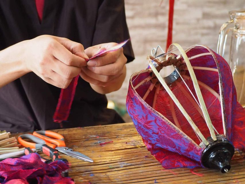 Hoi An: Foldable Lantern Making Class with Acrylic Painting - Welcome tea and coconut, then the build begins