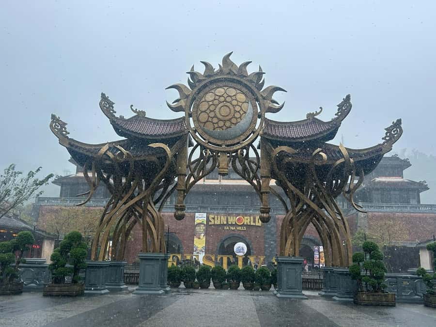 Hoi An: Golden Bridge, Marble Mt, & Lady Buddha Private Trip - Golden Bridge at Ba Na Hills, from 1,414m up in the sky