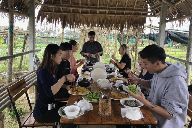 Hoi An Rural Life And Cooking At Organic Farm - The Village Pier and the Basket Boat Glide Through Nipa Mangroves