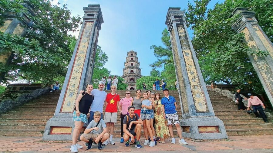Hue Day Trip from Danang/Hoi An with English Speaking Driver - Thien Mu Pagoda: the Hue symbol, plus the clothing reminder