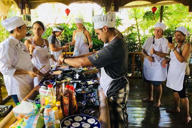 Market Tour , Basket Boat and Cooking Class Hoi An - Transfer to the fishing village and Bay Mau nipa palms