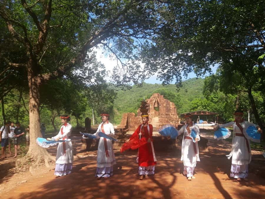 My Son Holyland Guided Tour with Boat Trip, Ricepaper making - Vietnamese lunch at a local house, plus herbal tea