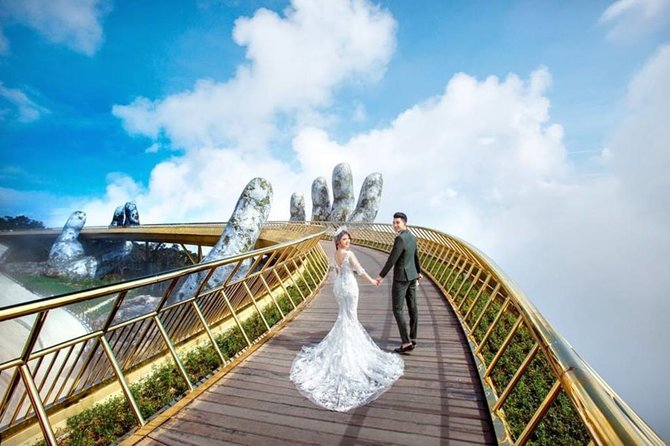 PRIVATE Half day to Golden Bridge Bana hill from Danang City - Golden Bridge and the Gardens of Love: photo stops that make sense