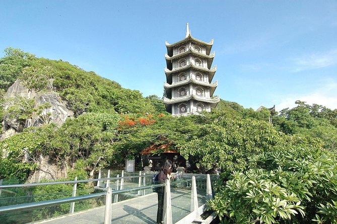 Scenic trip from Hue to Hoi An via Hai Van pass by car - Marble Mountains in Da Nang: caves, temples, and viewpoints